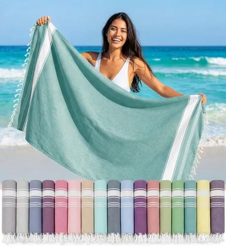 Vista 65 de LANE LINEN - Paquete de 4 toallas de playa de gran tamaño, toalla de piscina prelavada, extragrande, de secado rápido y sin arena, toalla de viaje