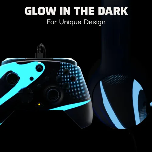 Vista 4 de PDP Blue Tide Bundle Pack Rematch Glow Advanced Wired Controller & AIRLITE Glow Wired Headset for Xbox Series XS, Xbox One, & Windows 1011 PC
