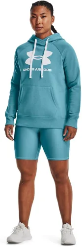 Vista 3 de Under Armour Rival - Sudadera con capucha para mujer, de vellón y con logotipo