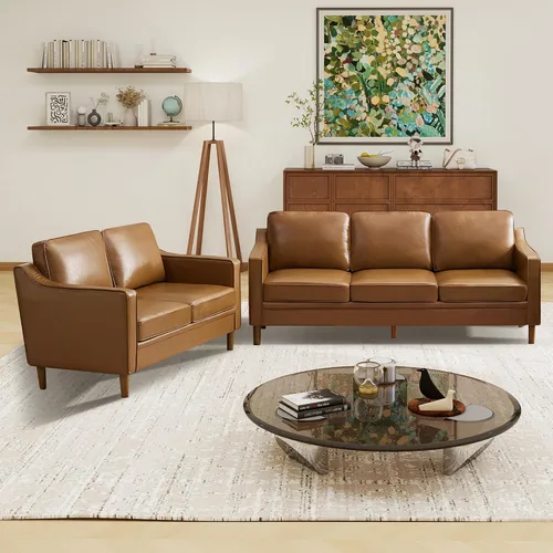 Vista 31 de Kingfun Sofá en Forma de L de 88", Sofá Seccional de Chenilla, Sofás Modernos de Mediados de Siglo con Marco de Madera Maciza para Sala de Estar