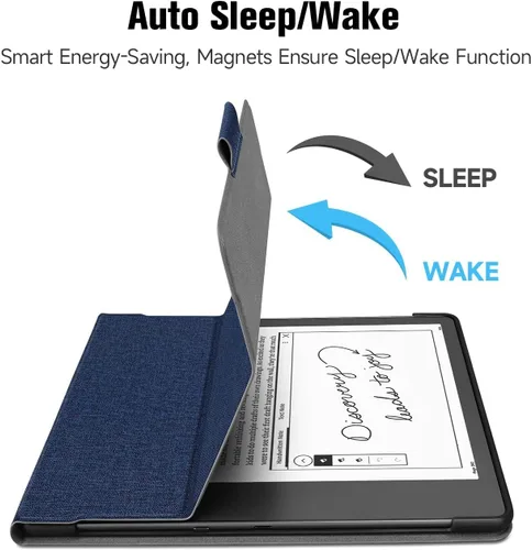 Vista 2 de Ayotu Funda con soporte para Kindle Scribe de 10.2 pulgadas (versión 2024/2022), apagado y encendido automático, funda de tela resistente de alta