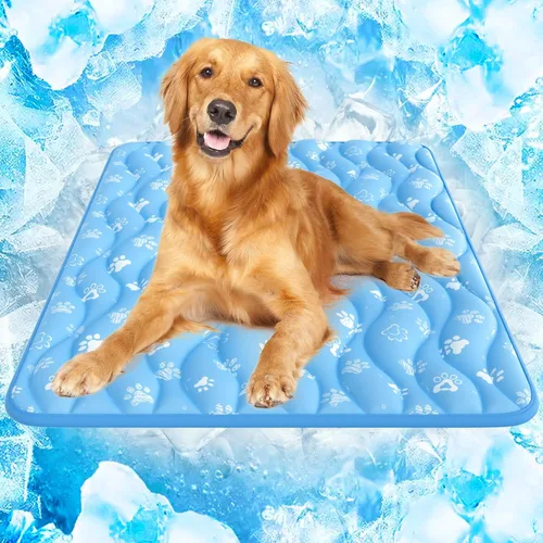 Vista 11 de Rywell Alfombrilla refrescante para perros de 44 x 32 pulgadas con humedad Gris