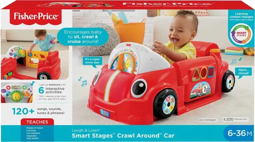 Vista 6 de Fisher-Price Ríe y aprende gatear alrededor del coche Multicolor