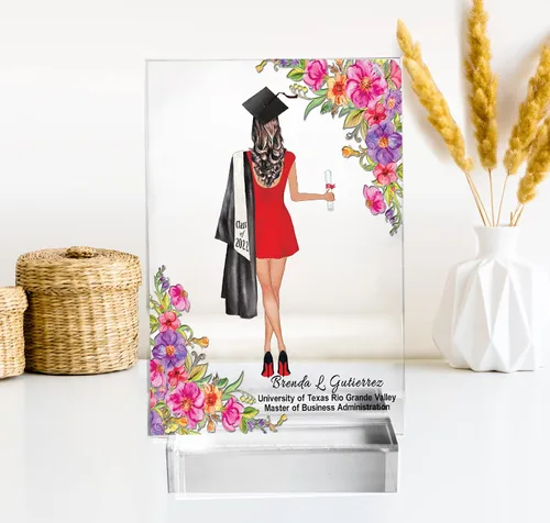 Vista 9 de Impresión personalizada de recuerdo de graduación para ella, regalo personalizado de graduación de escuela secundaria y universidad (4 x 6 pulgadas)