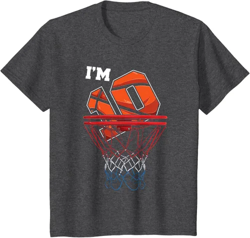 Vista 29 de Camiseta de regalo de cumpleaños con red de baloncesto de 10 años, Negro