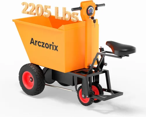 Vista 10 de [Neumáticos todo terreno] Arczorix Carretilla utilitaria 48V 20Ah Batería de plomo ácido sellada 1500W Capacidad 2205Lbs con volquete manual