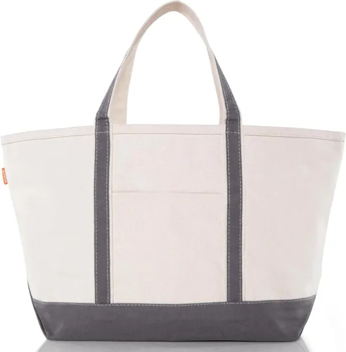 Vista 11 de CB STATION Bolso grande clásico – Bolsa de lona para mujer – Diseño multicolor, perfecta para viajes y compras En blanco: azul bebé