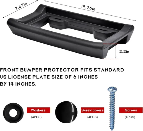 Vista 2 de Protector de Parachoques para Placa de Matrícula, EVA de 2.3" de Grosor Soporte para Placa de Matrícula Protector de Marco de Etiqueta de Carro