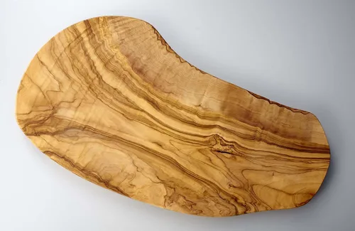 Vista 5 de Tabla de cortar de madera de olivo/tabla de quesos - 14 pulgadas. Tabla de madera de olivo para queso, corte, cocina, embutidos. Producto artesanal