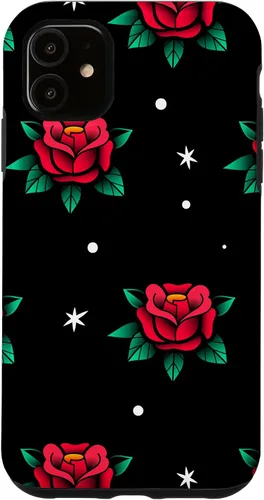 Vista 8 de Roses Fifties Black Red Rockabilly Pinup Rose Retro Fashion Case for iPhone 17