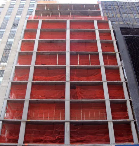 Vista 2 de Red de seguridad para escombros naranja ignífuga (4' x 150', naranja)