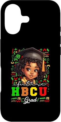 Vista 32 de Future HBCU Grad Black Girl Kids Graduation HBCU College Case for iPhone 16