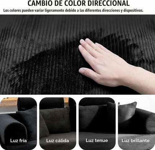 Vista 7 de Sofá cama de espuma viscoelástica de 79 pulgadas, futón convertible con reposacabezas alto, sofá sin hueso Negro