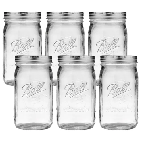 Vista 29 de Ball Mason, Frascos de mermelada con tapas y bandas, Set de 12 unidades de 4 oz, 4 onza, Transparente