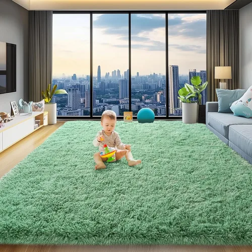 Vista 23 de qulint Alfombra negra para dormitorio, alfombra de área pequeña de 2 x 3 pies para habitación de niños, alfombra suave y mullida para sala de estar