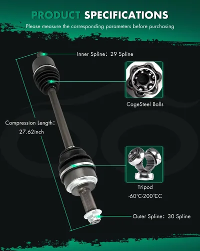 Vista 5 de SCITOO Conjunto de eje de transmisión CV delantero izquierdo derecho Compatible con 2005-2006 para Honda Odyssey 3.5L 66-4224 CV Drive Half Shaft