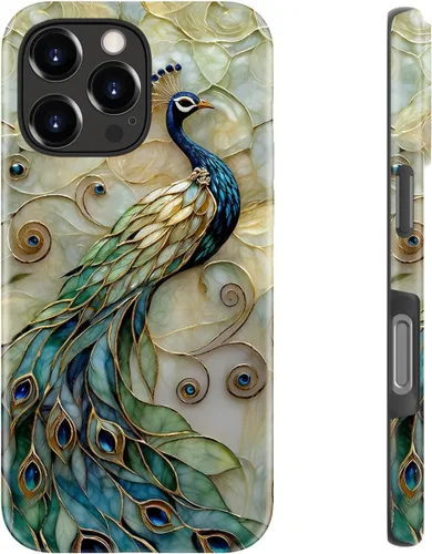 Vista 48 de LUHOURI Funda para iPhone 12 Mini, compatible con carga inalámbrica, doble capa, interior de silicona suave + carcasa exterior dura, bonito diseño