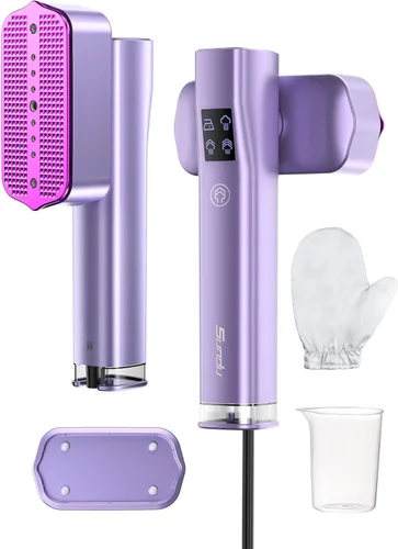 Vista 10 de Vaporizador para ropa, potente plancha de vapor portátil de 1200 W, calentamiento rápido de 15 segundos, tanque de 3.5 fl oz, vapor continuo de 20