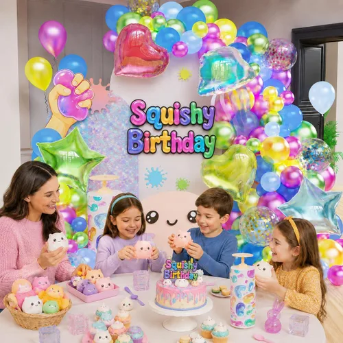 Vista 6 de Squishy Balloon Garland Kit for Fidget-inspired Party Decorations Assorted Pearl Latex Balloons