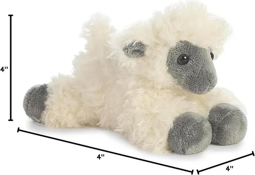 Vista 6 de Aurora® - Adorable Mini Flopsie™ oveja de cara negra de peluche - Animal de peluche, facilidad para jugar, compañero eterno - Blanco, 8 pulgadas