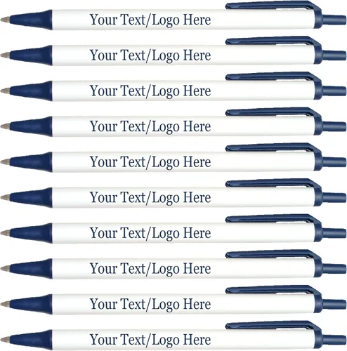Vista 4 de SyPen Bolígrafos personalizados con tu logotipo o texto personalizado, paquete de 300 unidades a granel para negocios, fiestas y eventos, bolígrafos