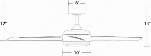 Vista 9 de WAC Lighting Mod - Ventilador de techo inteligente de 3 aspas de 54 pulgadas para interiores y exteriores con control remoto, LED integrado 3000K