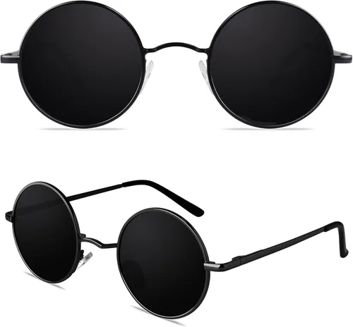 Vista 33 de CGID Gafas de sol unisex polarizadas redondas E01 Lennon