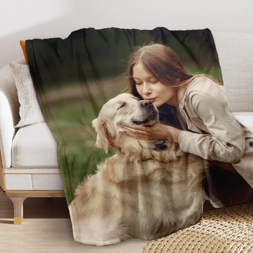 Vista 2 de Gowelly Manta personalizada con imagen, manta personalizada con fotos para adultos, niños, familia, mejores amigos en cumpleaños, Navidad, boda
