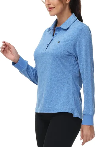 Vista 6 de Rdruko Polo de manga larga para mujer, camisetas deportivas casuales