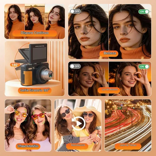 Vista 14 de Cámara digital 5K para fotografía, cámara de vlogging de 80MP para YouTube Negro