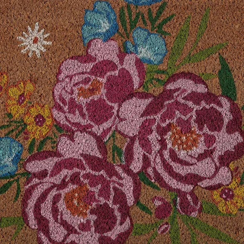 Vista 4 de DII Floral Design Collection - Felpudo de fibra de coco natural, 17 x 29 pulgadas, ramo Bouquet