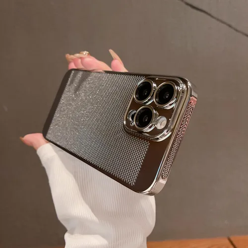 Vista 2 de Funda de refrigeración transpirable de disipación de calor para iPhone 14, 13, 12, 11 Pro Max, galvanizado, a prueba de golpes, delgada