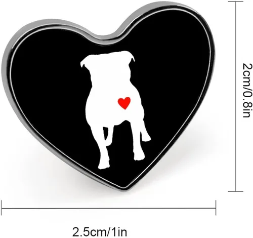 Vista 2 de Pitbull - Broche con forma de corazón para decoración de vestido, suéter, bufanda