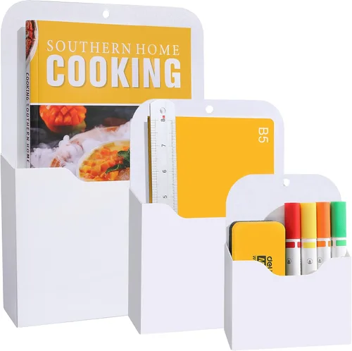 Vista 8 de Soporte Magnético para Archivos, Paquete de 3 Porta Archivos Magnéticos para Refrigerador, Archivadores y Nevera, Organizador de Archivos Magnético
