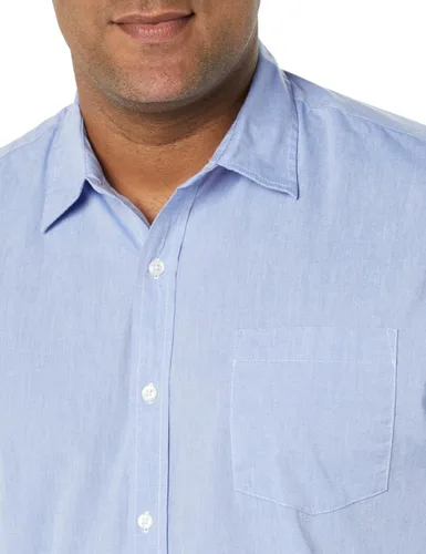 Vista 5 de Tienda Essentials - Camisa de popelina para hombre informal de manga larga con ajuste regular