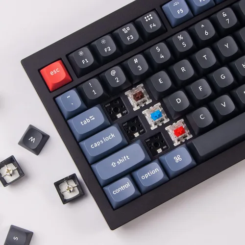 Vista 2 de Keychron Q1 - Versión de perilla de teclado mecánico con cable 75 de diseño QMKVIA programable con interruptor Gateron G Pro marrón intercambiable