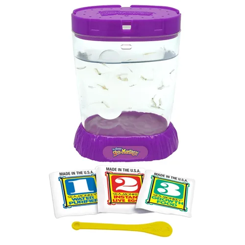 Vista 12 de Los monos marinos originales - Zoo oceánico - Kit de ciencia para criar tus propias mascotas - Incluye huevos, alimentos y purificador de agua