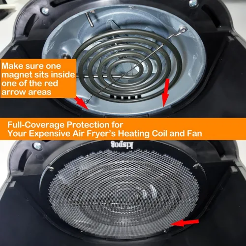 Vista 7 de Magnetic Air Fryer Splatter Guard & Coil Shield Fits Ninja 4&5.5 Qt Round
