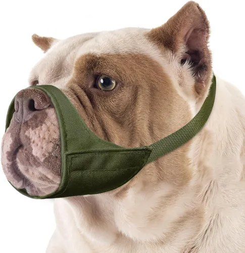 Vista 12 de Mayerzon Bozal de Hocico Corto para Perros, Bozal Pequeño para Chihuahua Shih Tzu American Bully Boxer Cachorro, Cubierta Bucal de Tela Suave