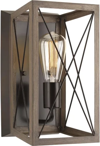 Vista 12 de Progress Lighting Briarwood - Aplique de pared, roble negro