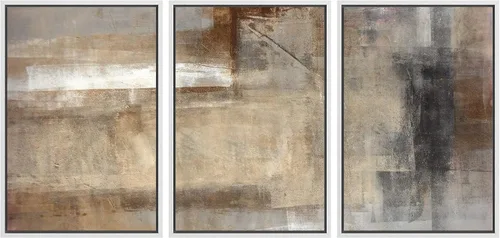 Vista 82 de wall26 Lienzo enmarcado para pared, juego de arte de acuarela pastel, paisaje rural, ilustraciones con formas abstractas, arte moderno, decorativo