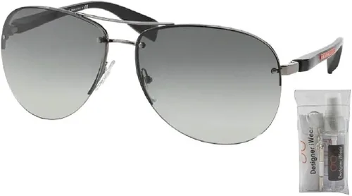 Vista 2 de Prada PS56MS - Lentes de sol piloto para hombres para mujeres + paquete con kit de gafas de cortesía iWear de diseñador