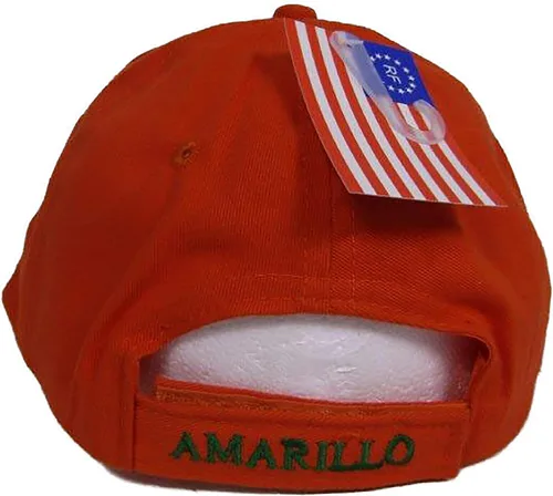 Vista 2 de Trade Winds Texas Amarillo Subasta de Ganado Naranja Gorra Bordada Sombrero, Multi