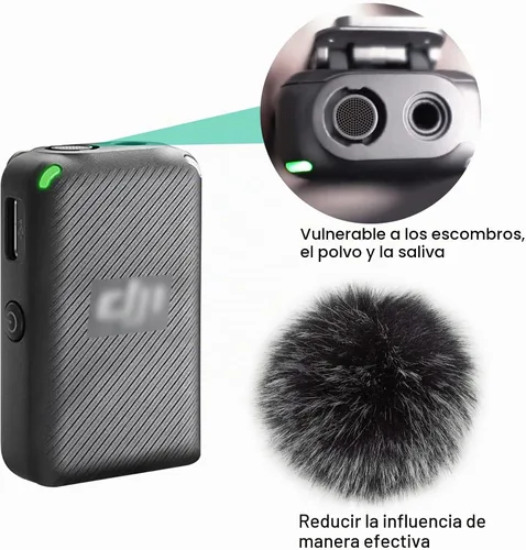 Vista 4 de Paquete de 2 protectores de viento para micrófono DJI MIC, funda peluda