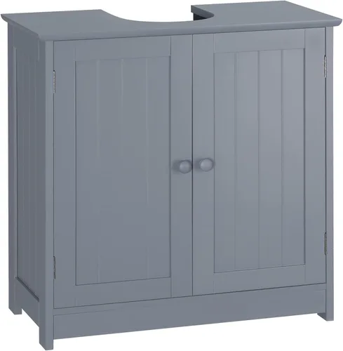 Vista 9 de Gabinete de Almacenamiento para Lavabo de Pedestal con 2 Puertas, Gabinete de Baño Bajo el Lavabo con 2 Puertas y Estante, Gabinete Bajo el Lavabo