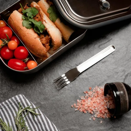 Vista 7 de Black+Blum - Lonchera de acero inoxidable 3 en 1, a prueba de fugas, multifuncional, sin plástico, con válvula de vacío, caja Bento con divisor