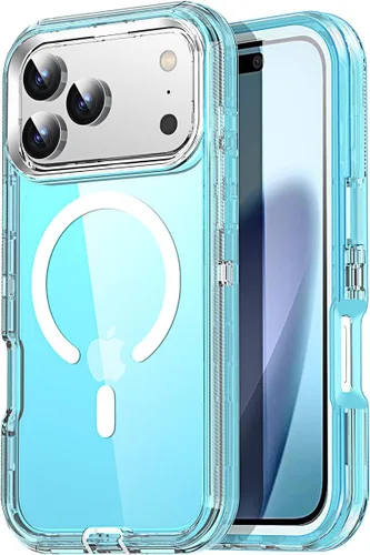 Vista 14 de AICase Funda transparente para iPhone 16e/13/iPhone 14, compatible con MagSafe 3 en 1, resistente protección contra caídas, cuerpo completo, a