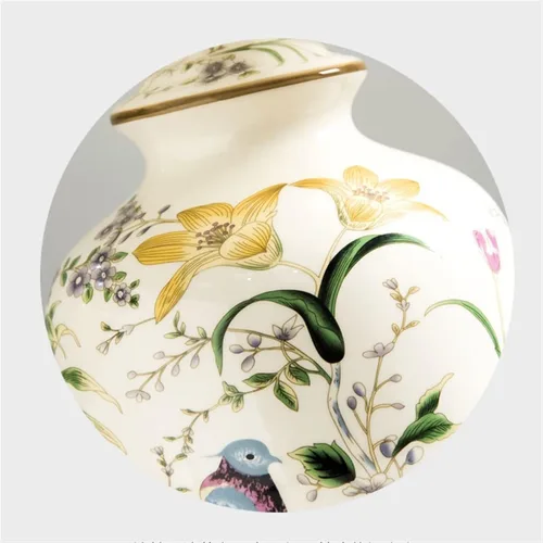 Vista 3 de BGGJJ Lamp for Desk Indoor Retro Flower and Bird Pattern Ceramic Table Lamp Interior Decorative Lamp Practical Bedroom Bedside Lamp Desk Lamps for