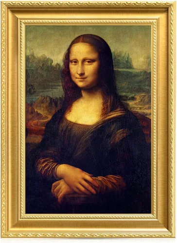 Vista 18 de DECORARTS - Leonardo Da Vinci Mona Lisa - Arte enmarcado con marco de bronce antiguo, impresión giclée, retrato renacentista fabricado en Estados