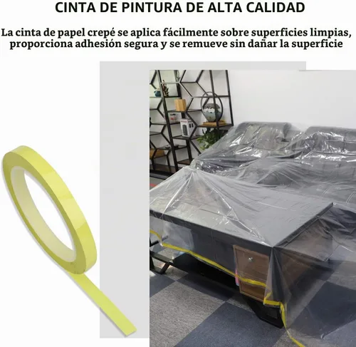 Vista 5 de Paquete de 2 fundas de plástico para sofá de 146 pulgadas/12 pies, fundas de muebles, fundas de sofá seccional, funda de plástico extragrande
